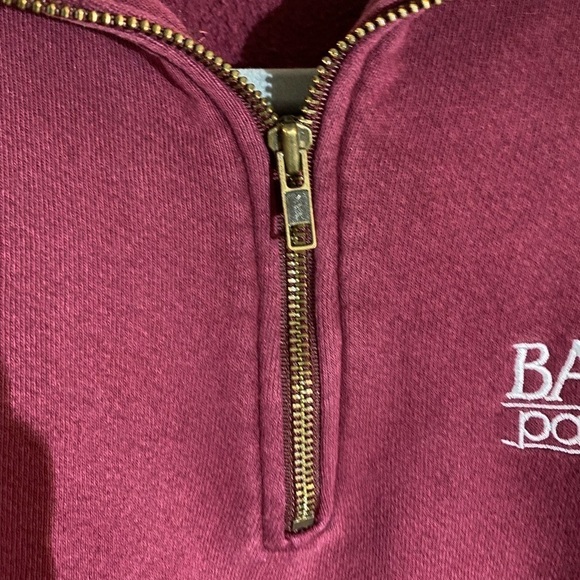 UNISEX BALLY’S CASINO 1/4 ZIP SWEATSHIRT BURGUNDY SIZE XL - Picture 3 of 7